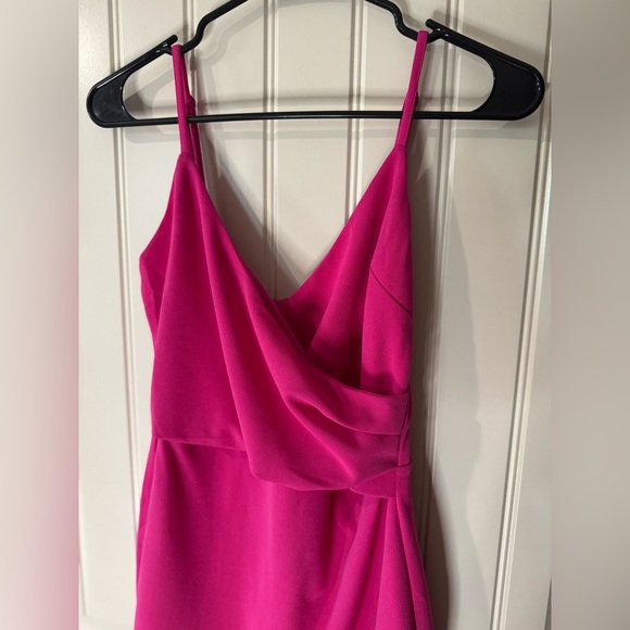 LULUS 💘 Vibrant Pink Wrap Mini Dress (Women's Size Small) - Picture 5 of 11